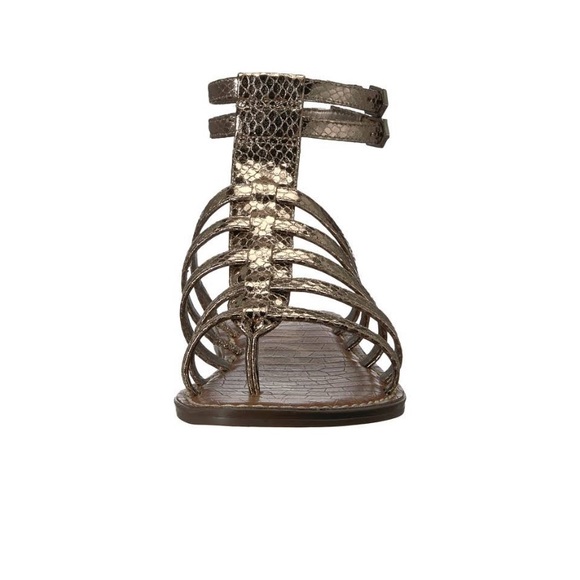 Sam Edelman ‘Gilda’ Pewter metallic boa strappy gladiator sandals 7.5M - Picture 10 of 13